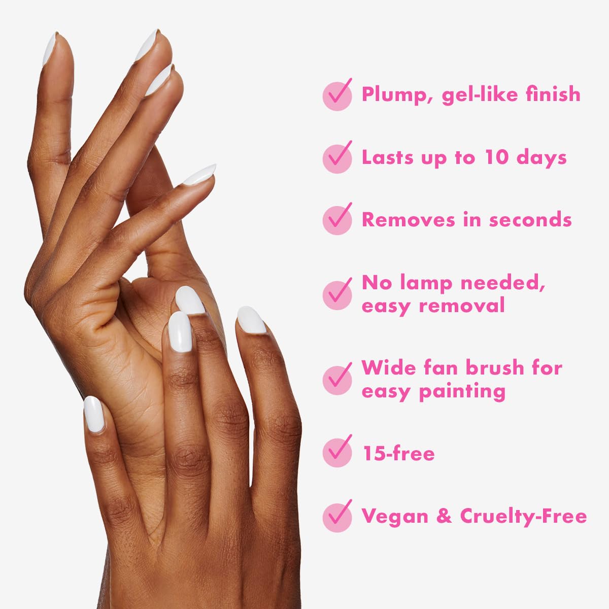 Olive & June gel-like finish without lamp needed for shine.
