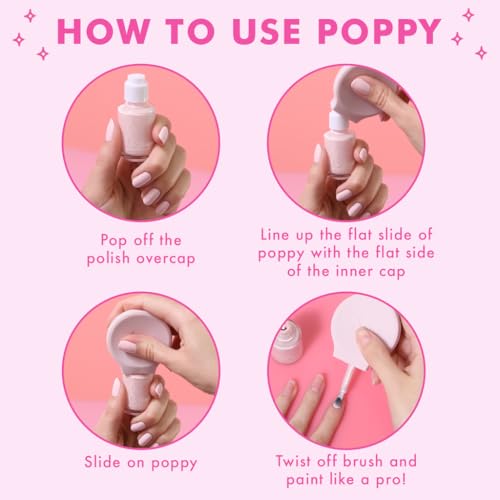 The Poppy de Olive & June: agarre ergonómico que reduce temblores para una aplicación suave.
