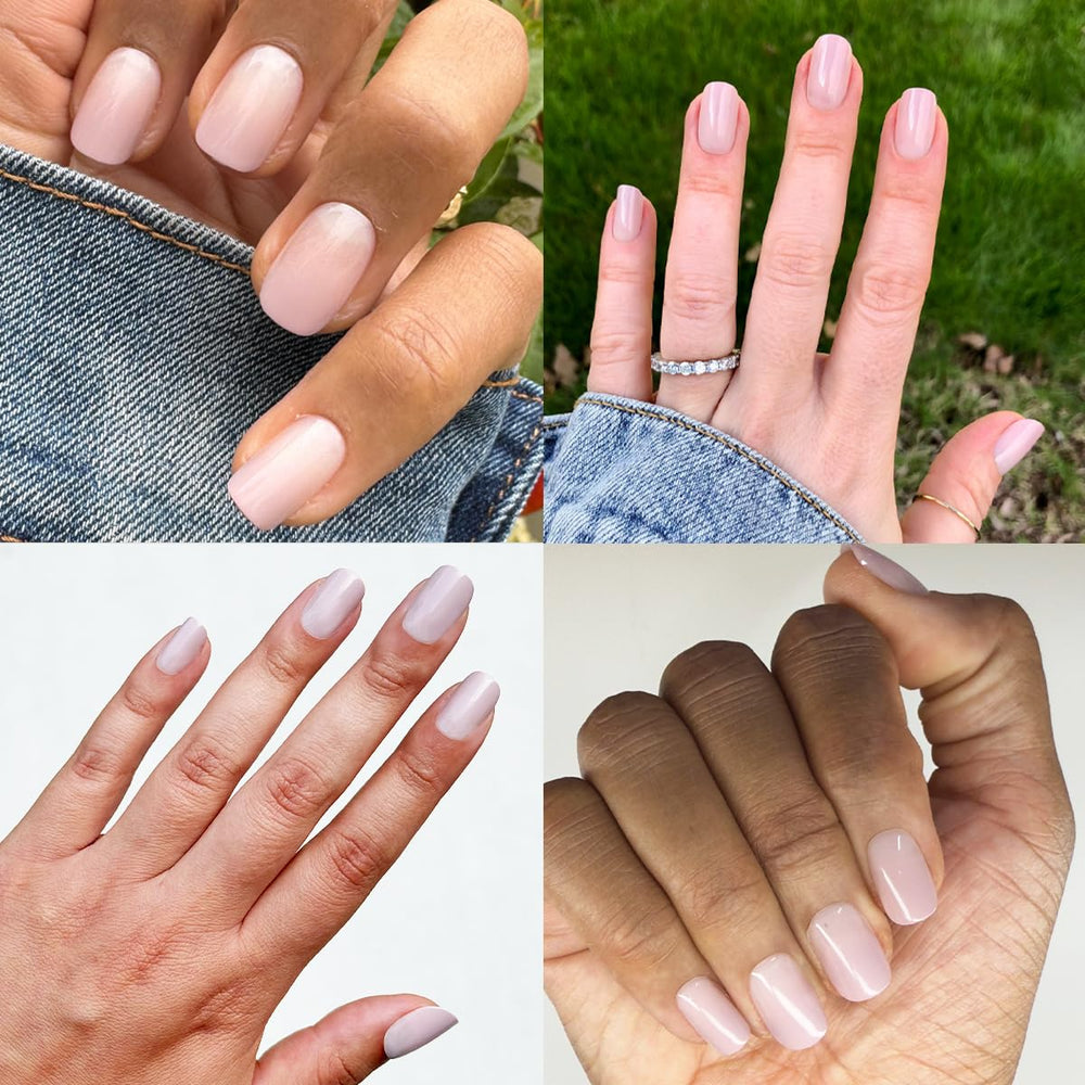 Realistic nail shape mimics natural curve for authentic look.