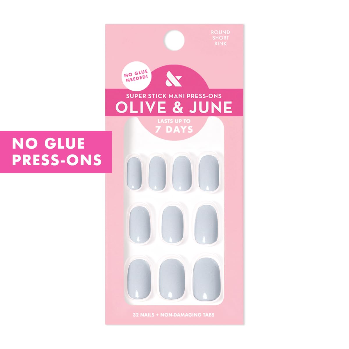 Olive & June Super Stick Mani: 32 uñas para 16 tallas para ajuste perfecto.