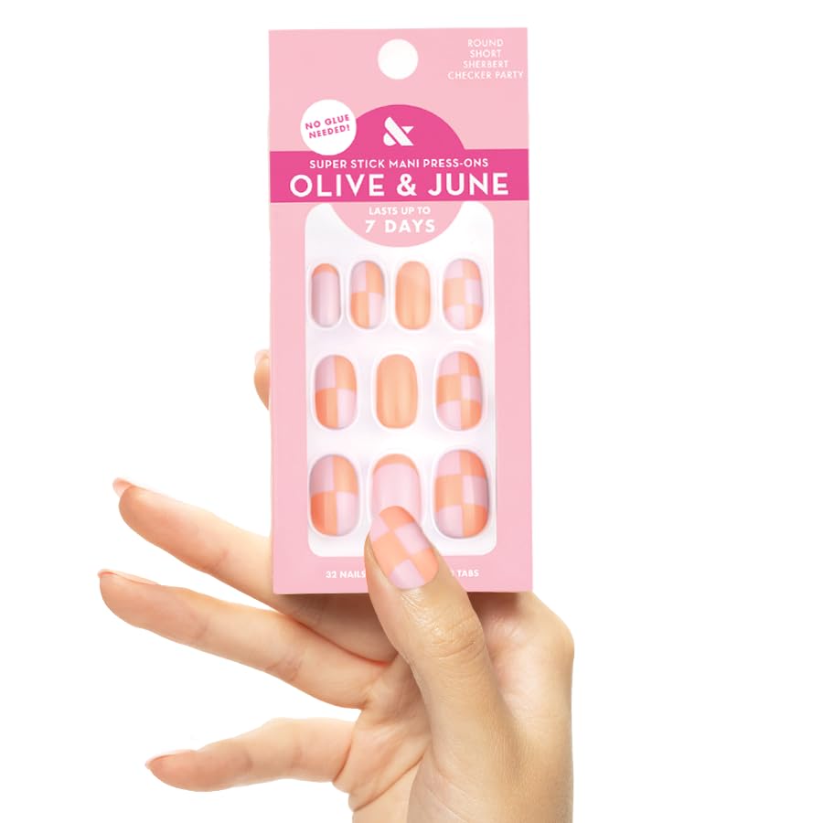 Olive & June Super Stick Mani con tapas adhesivas para aplicación fácil