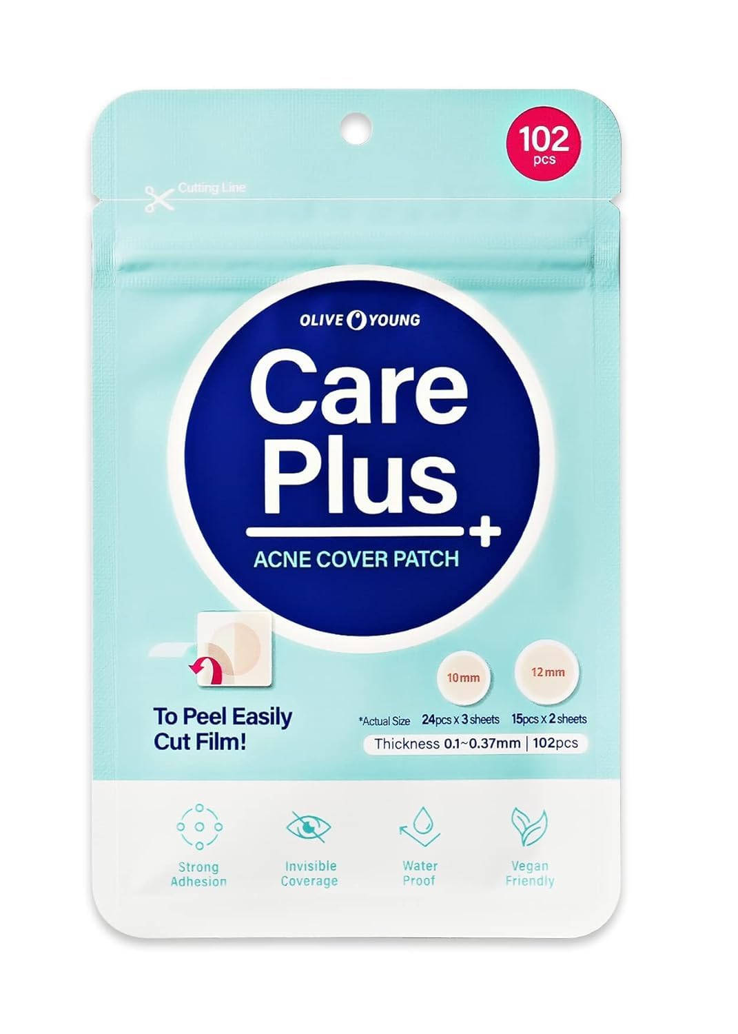 OLIVE YOUNG Care Plus parches hidrocoloides cubren granitos con protección suave