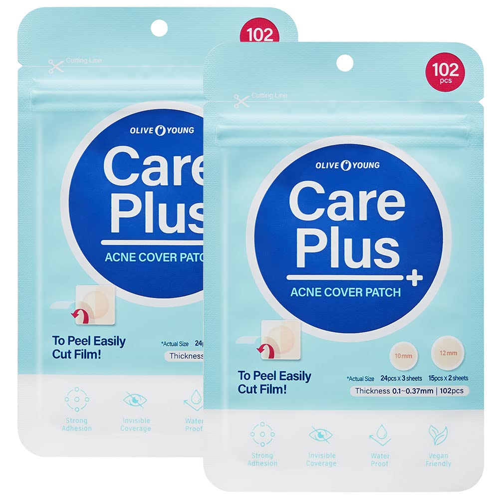 OLIVE YOUNG Care Plus Spot Patch: empaque doble de 204 parches para uso continuo.