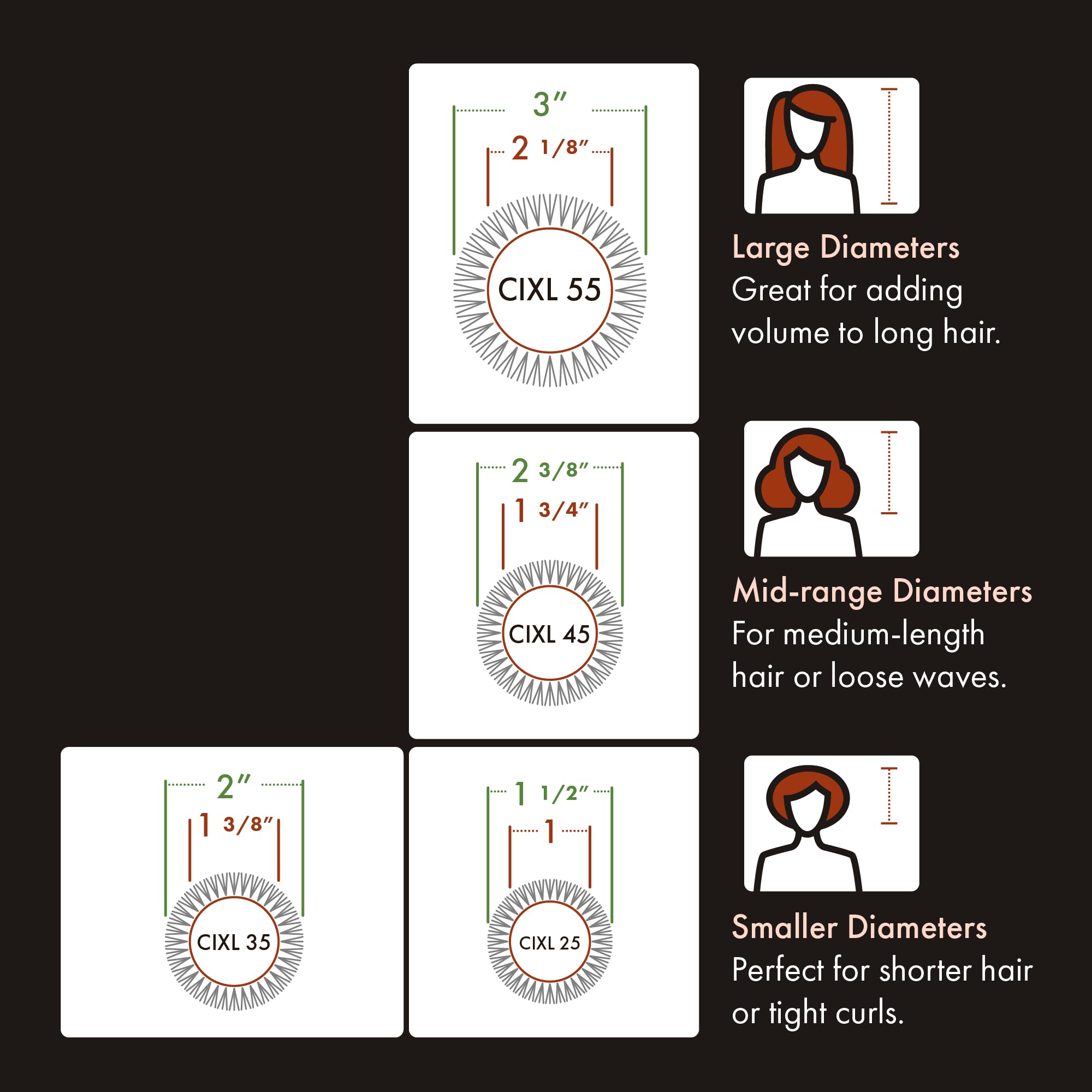 Olivia Garden suitable for normal to thick hair with versatile barrel sizes.