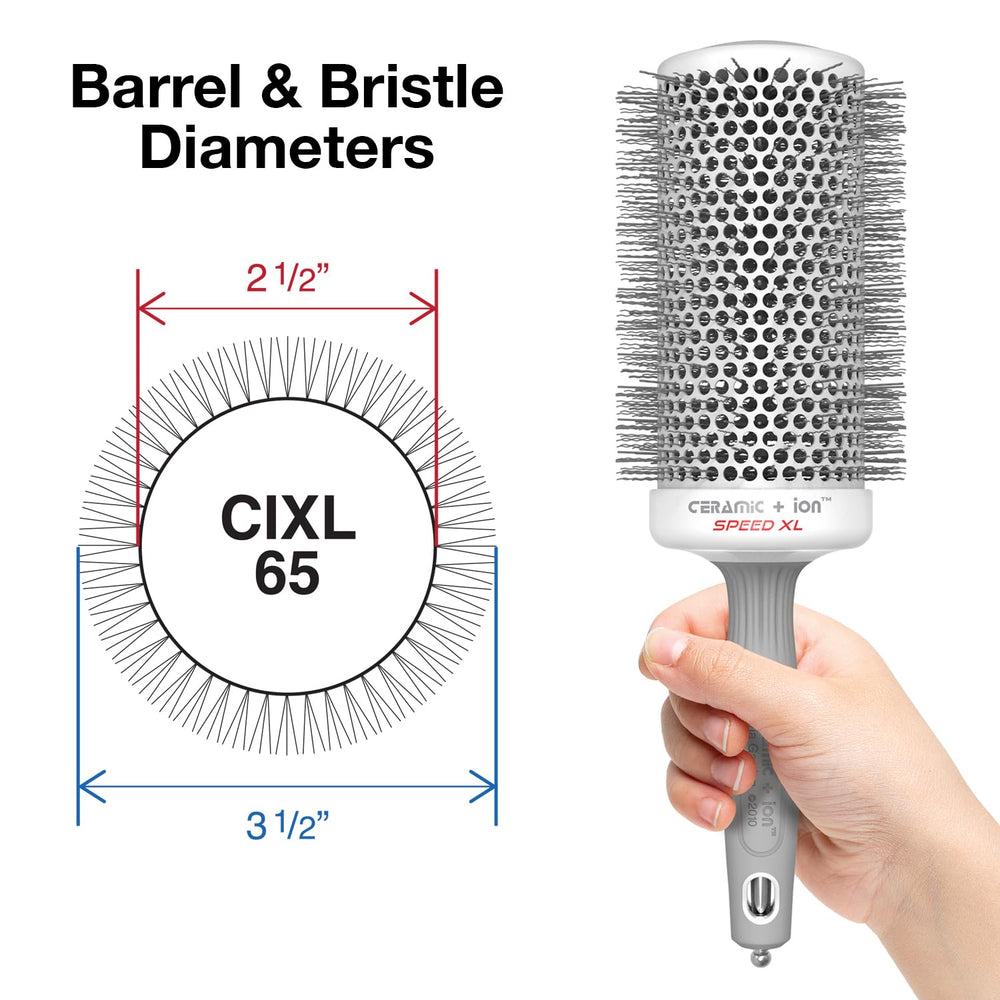 Olivia Garden Ceramic Ion Speed XL bristles closeup showing anti-static action smoothing frizz.