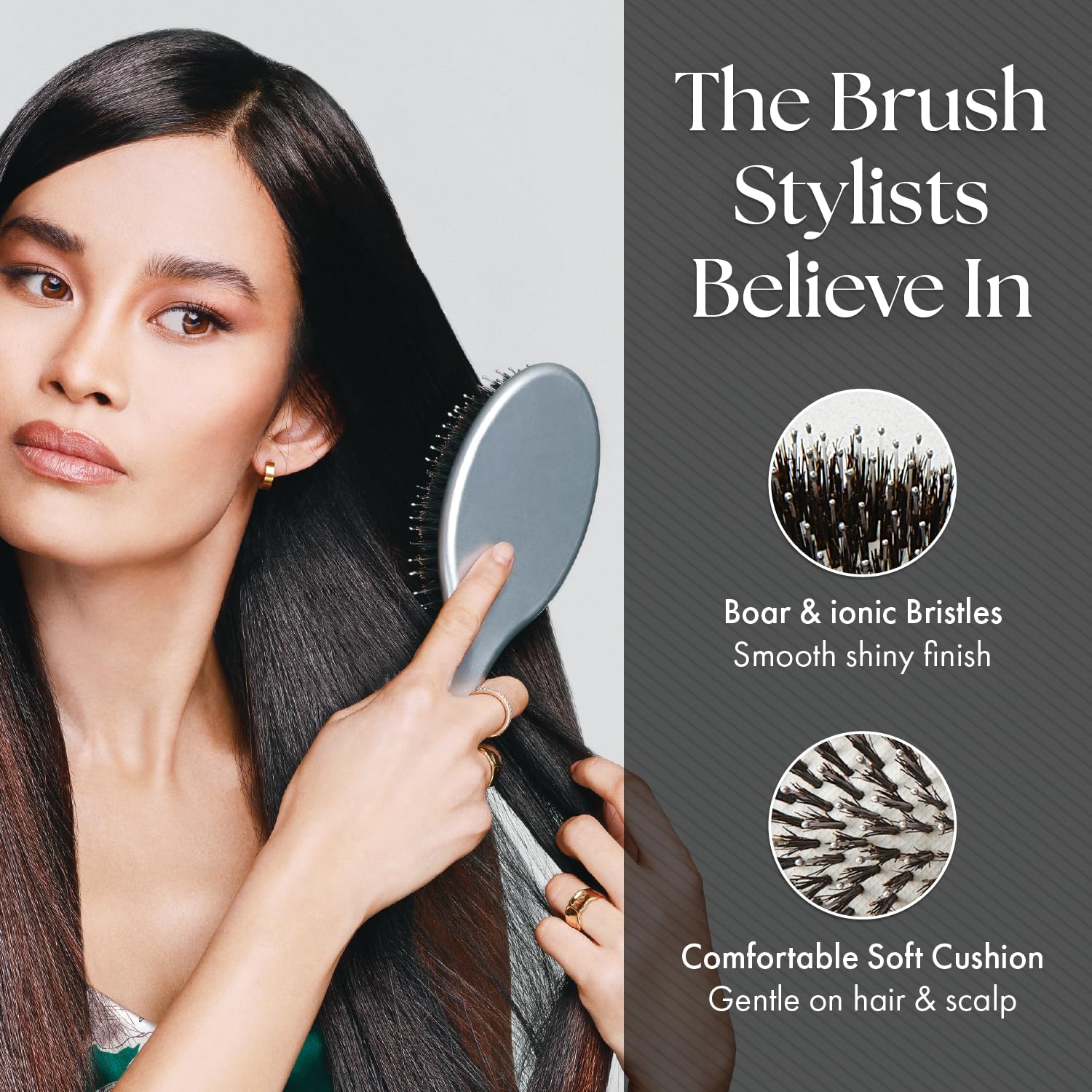 Olivia Garden Supreme Combo bristles blend for effortless detangling and smoothing