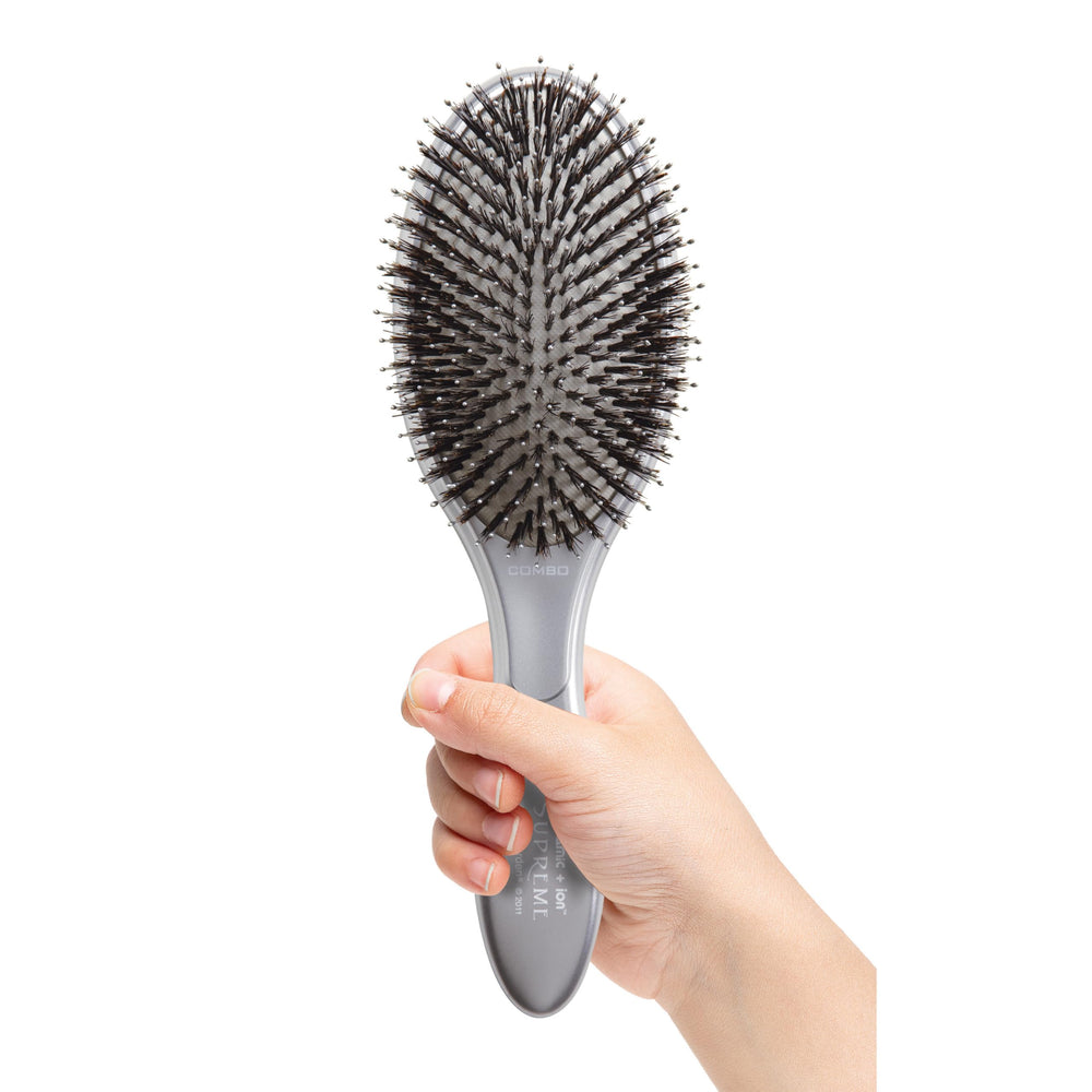 Olivia Garden boar bristles close-up distribute oils for shine and frizz control