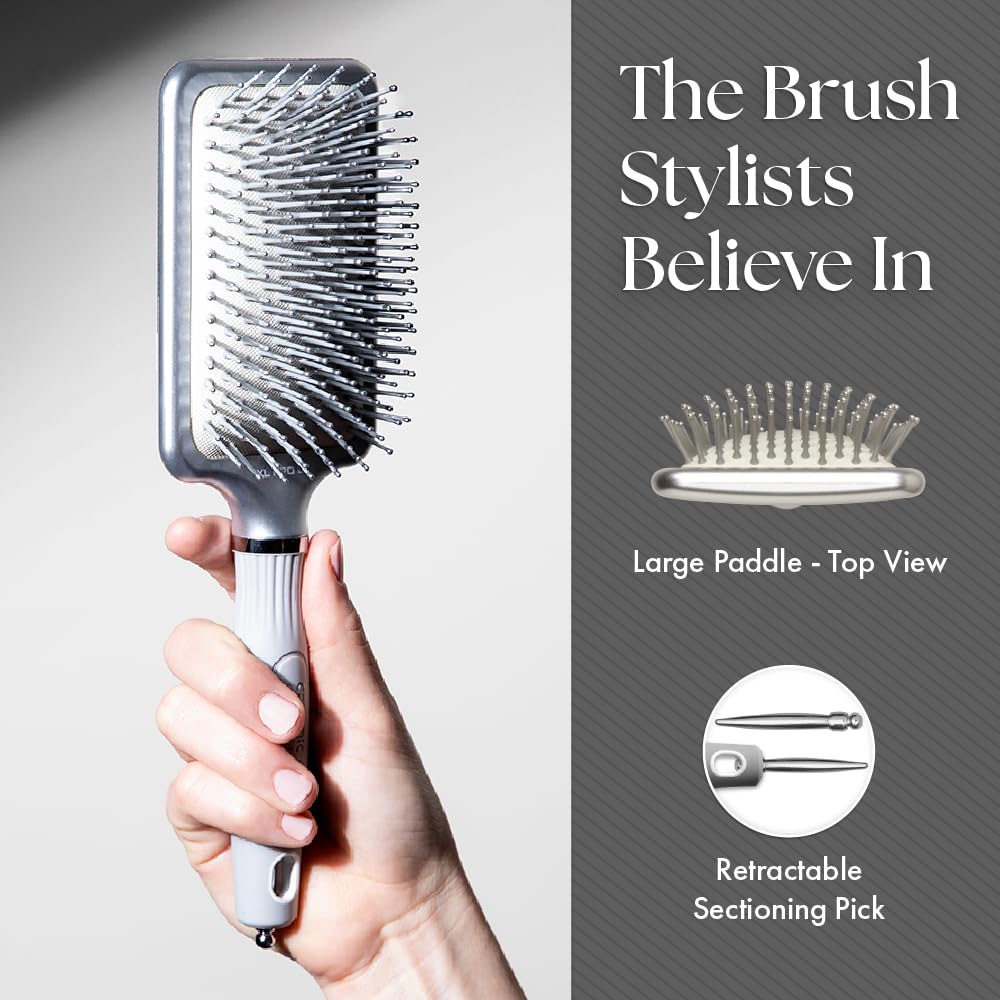 Olivia Garden ergonomic-handle brush for comfortable styling and control.
