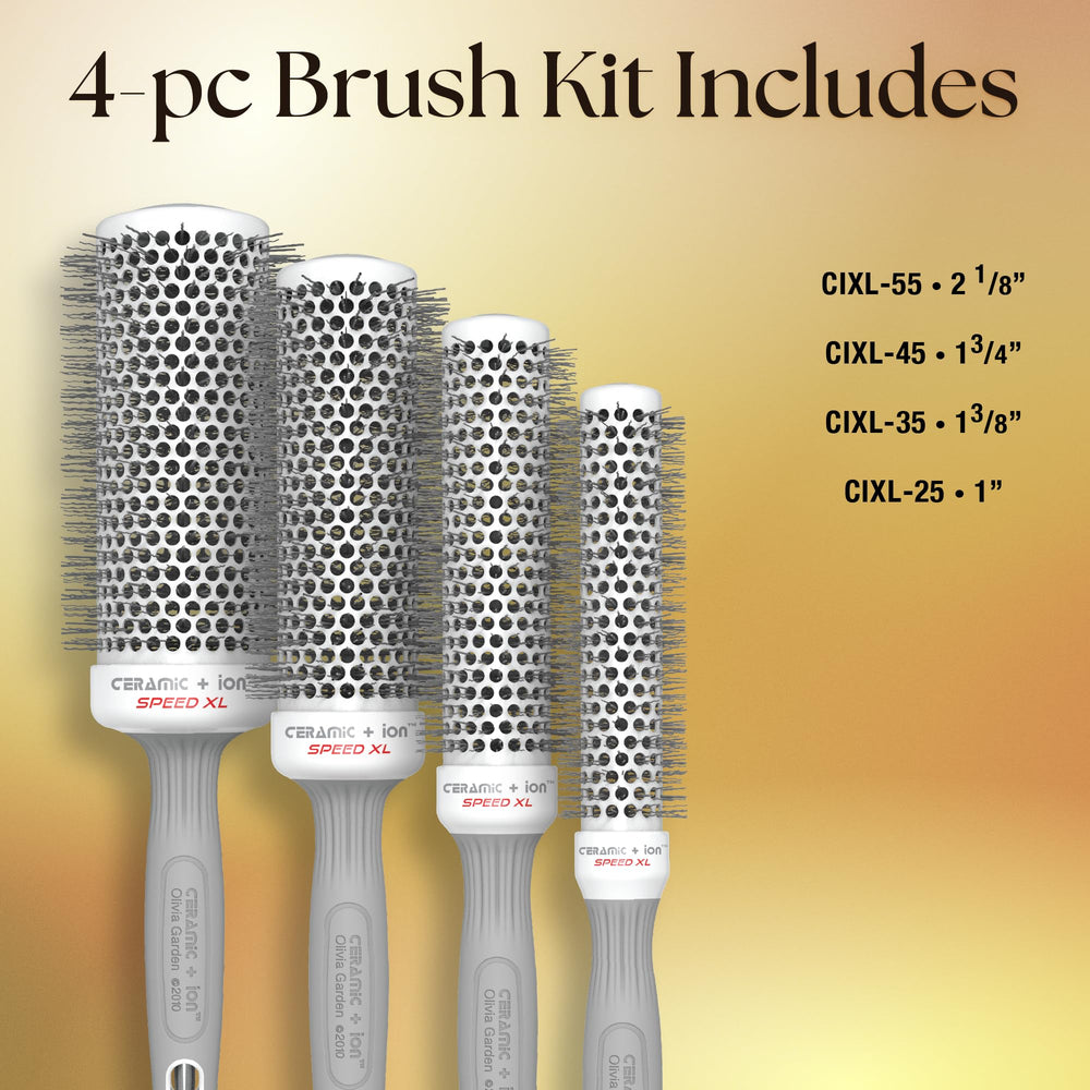 Olivia Garden extra-long round thermal brush ideal for voluminous blowouts.