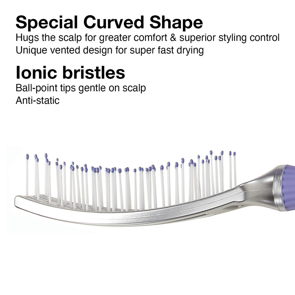 Olivia Garden Finger Brush with ionic bristles for frizz reduction and smooth, shiny styling.