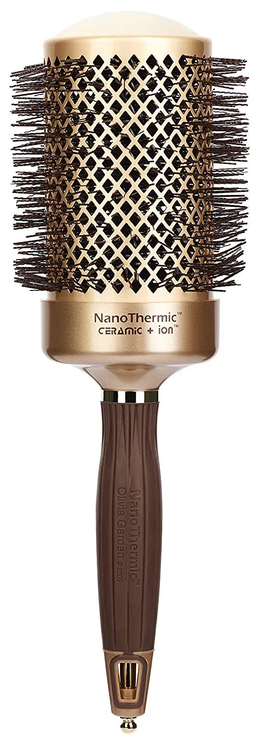 Olivia Garden NT-64 NanoThermic ceramic round brush with ceramic barrel for faster drying and shine.
