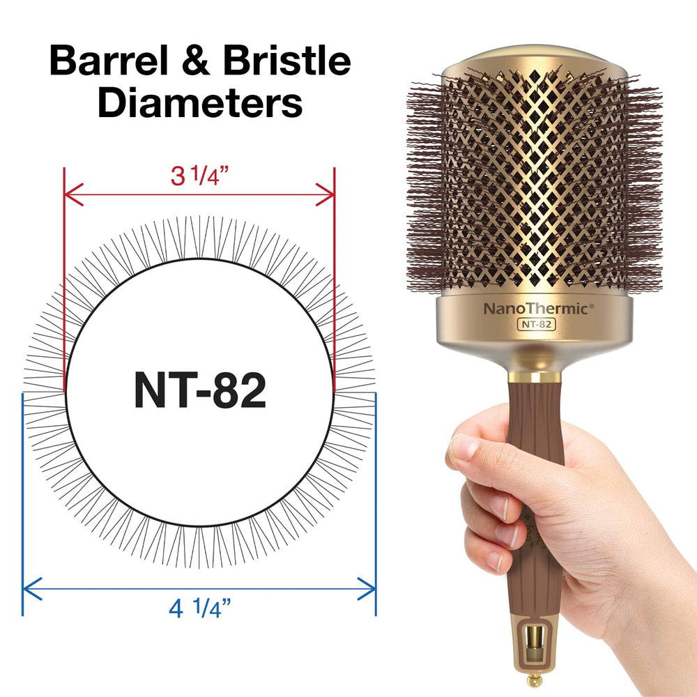 Olivia Garden NanoThermic round brush softtip bristles ensure snag-free styling.