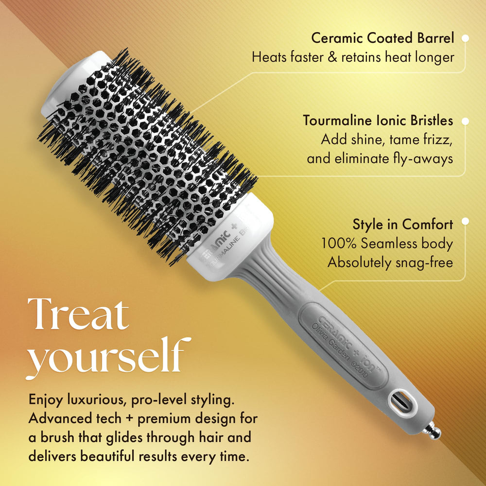 Olivia Garden Ceramic + Ion Round Thermal Brush with ion-charged design for reduced static
