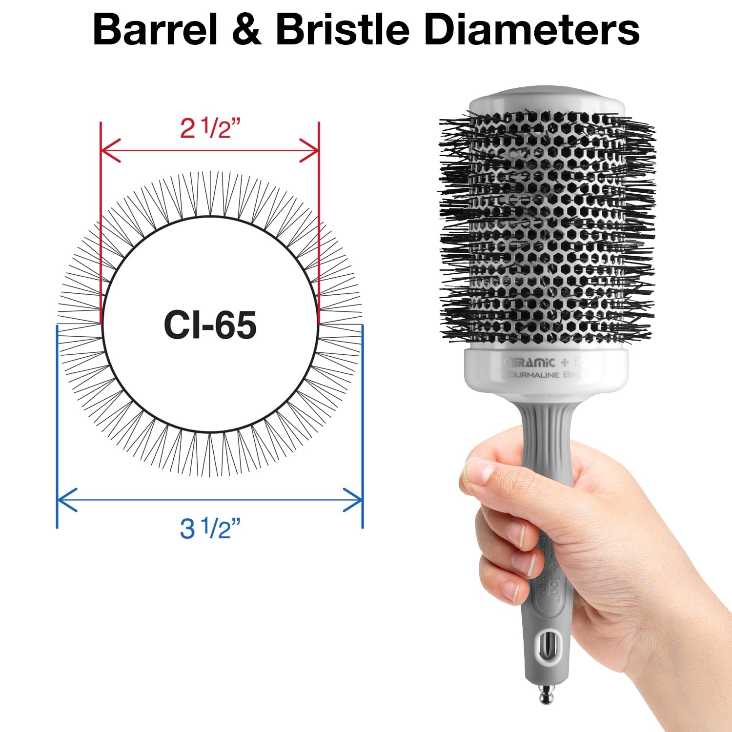 The vented ceramic barrel speeds drying while maintaining consistent temperature for frizz control