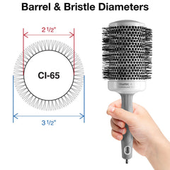 The vented ceramic barrel speeds drying while maintaining consistent temperature for frizz control