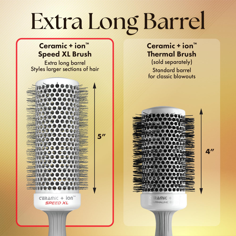 Olivia Garden Ion Speed XL soft-tip bristles protect scalp while smoothing