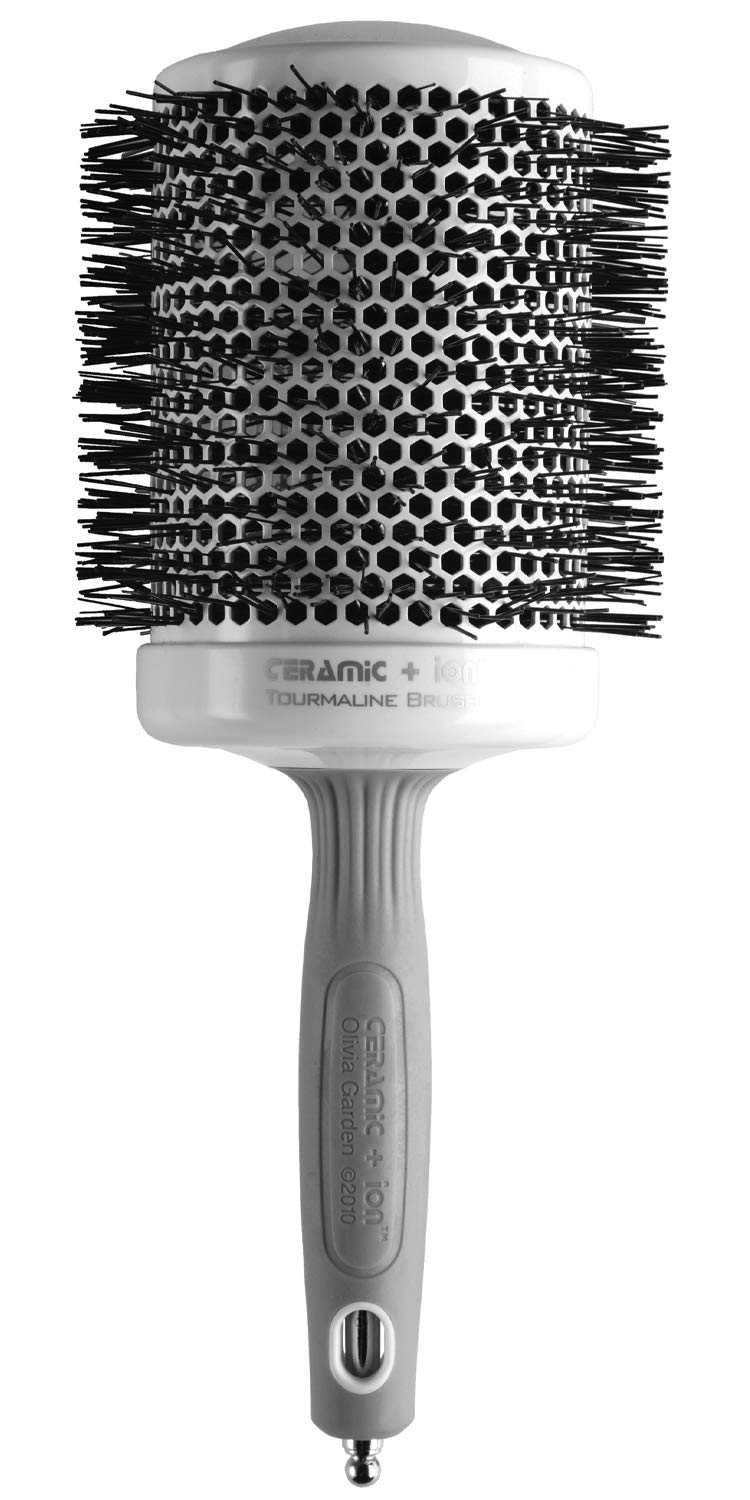 Olivia Garden CI-80 ceramic barrel brush for smooth, hydrated styling.