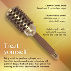 Olivia Garden snag-free-ring design helps smooth styling without tangling.
