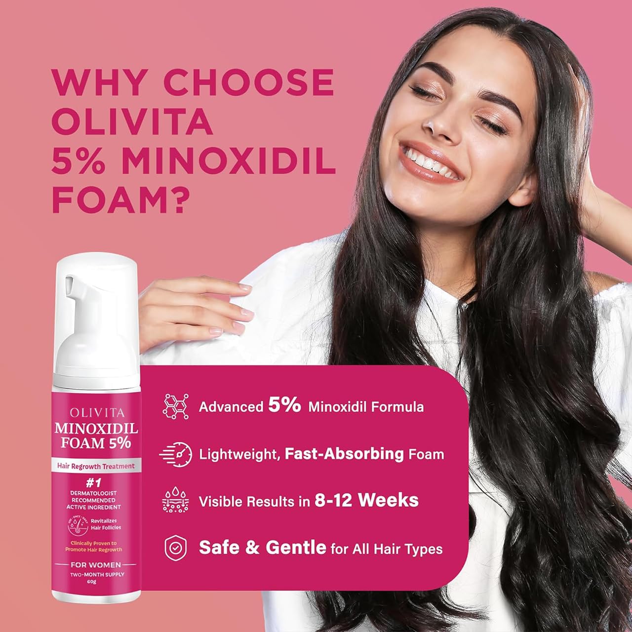 OLIVITA anti-shedding support visuals show potential density improvement.