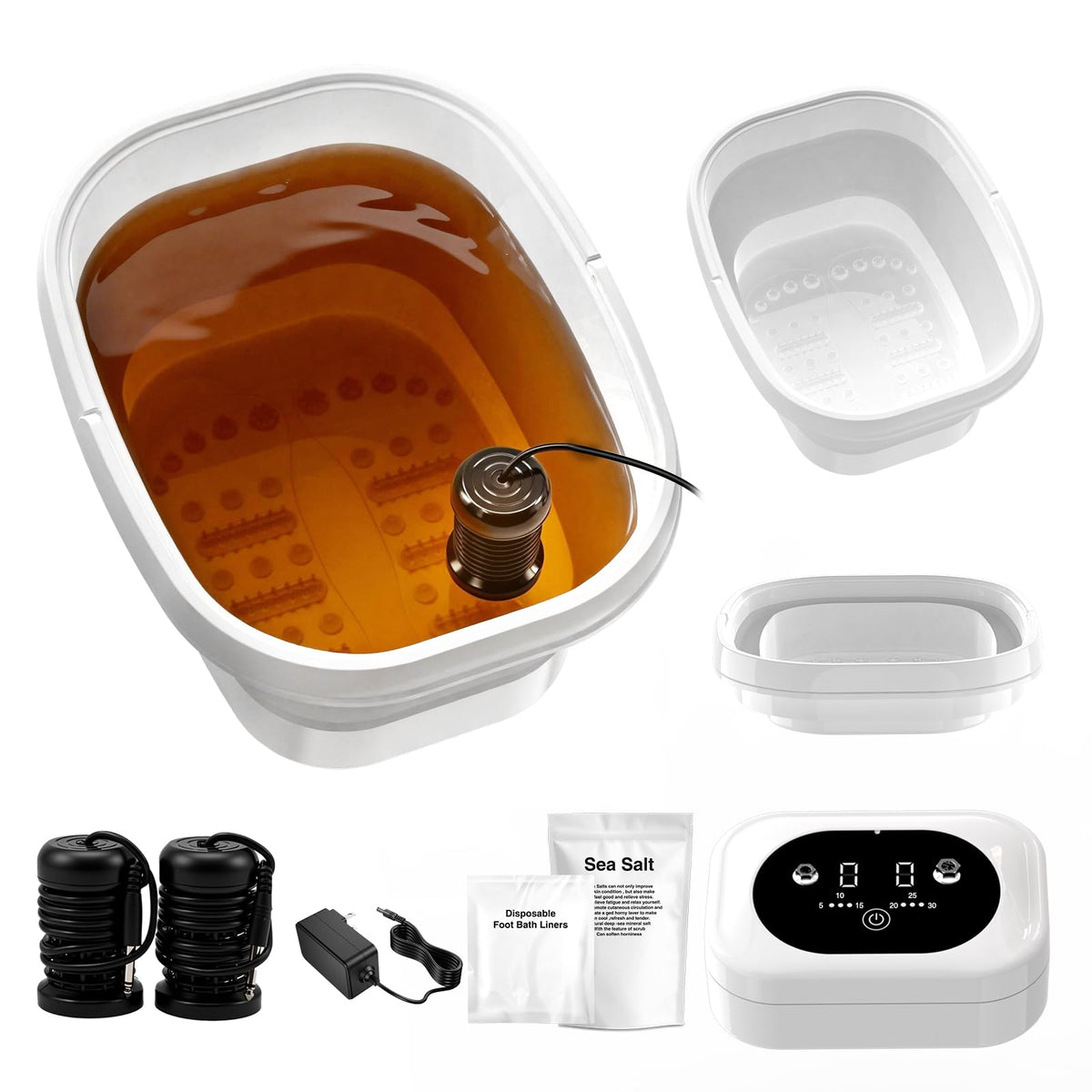 Olixie ionic foot bath detox machine front view for at-home spa sessions.