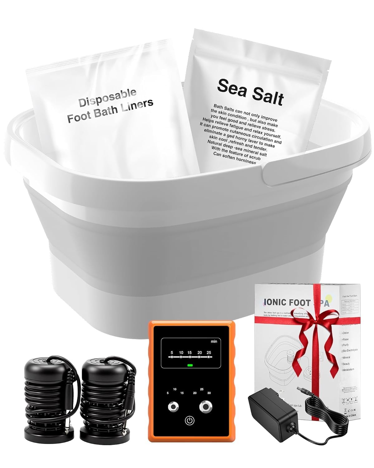 Olixie ionic foot bath front view for easy at-home spa sessions.