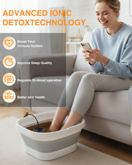 Olixie ionic foot bath with two arrays for efficient soaking.