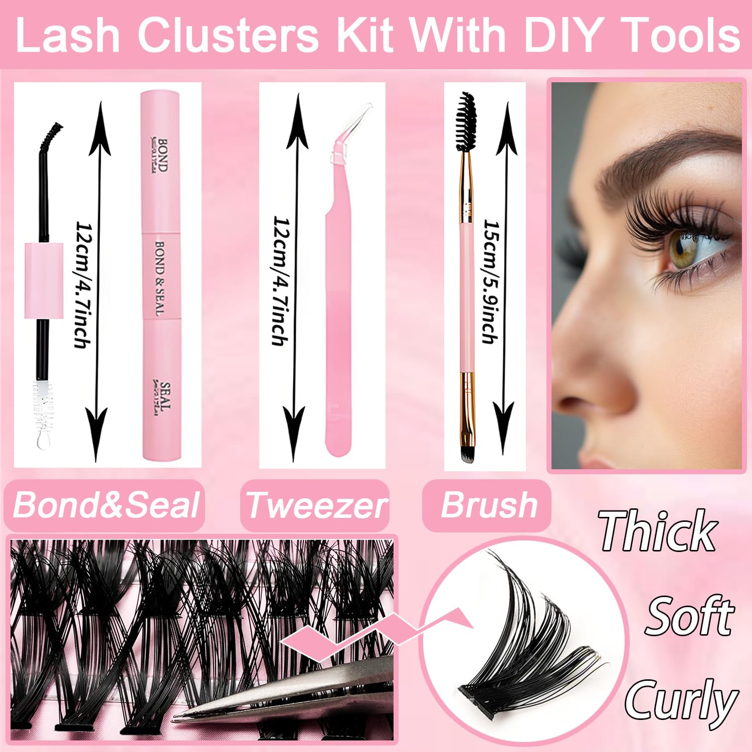 OLLAVO Lash Clusters Kit lengths 9-16mm for varied lash effects