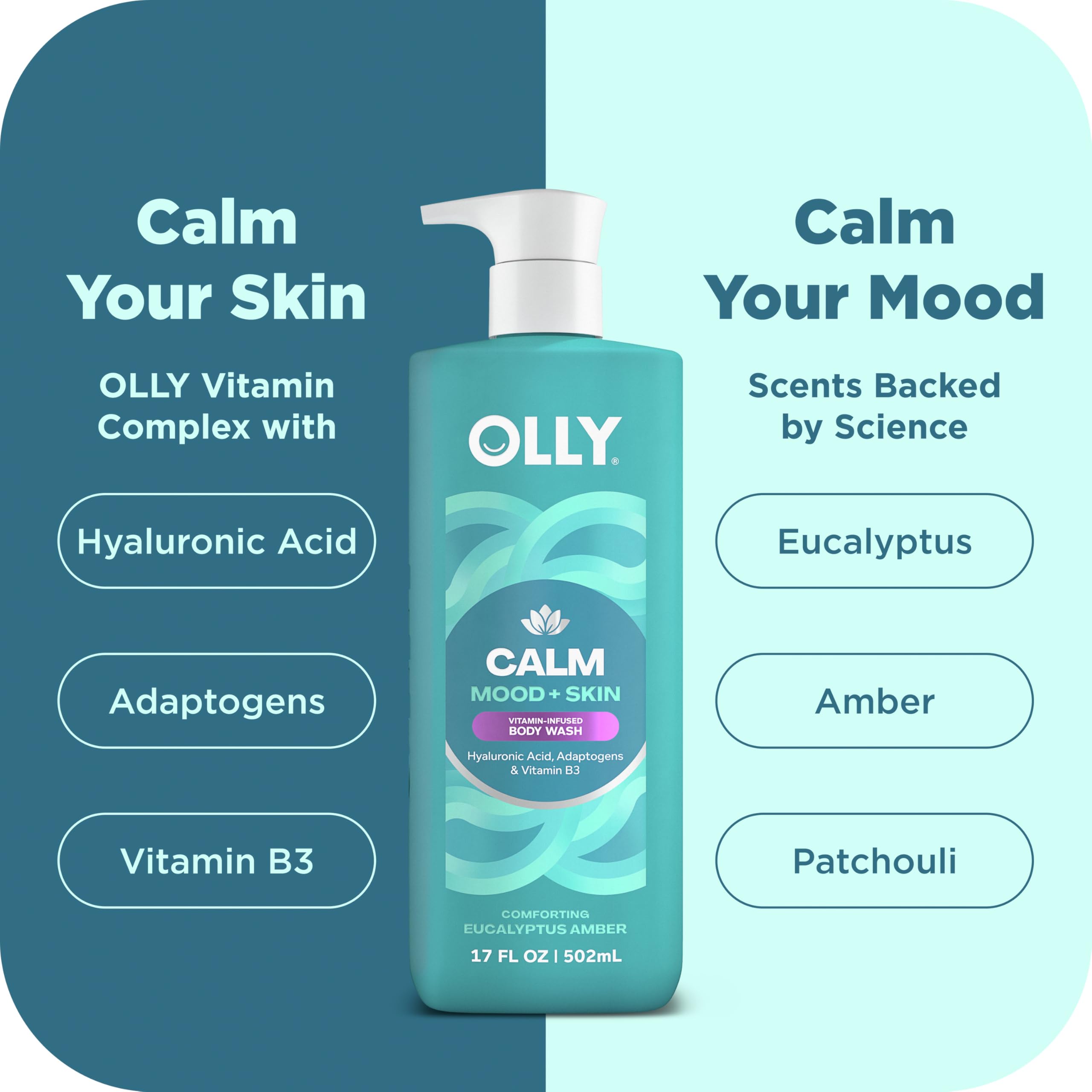 OLLY Body Wash aplicación suave durante la ducha diaria.