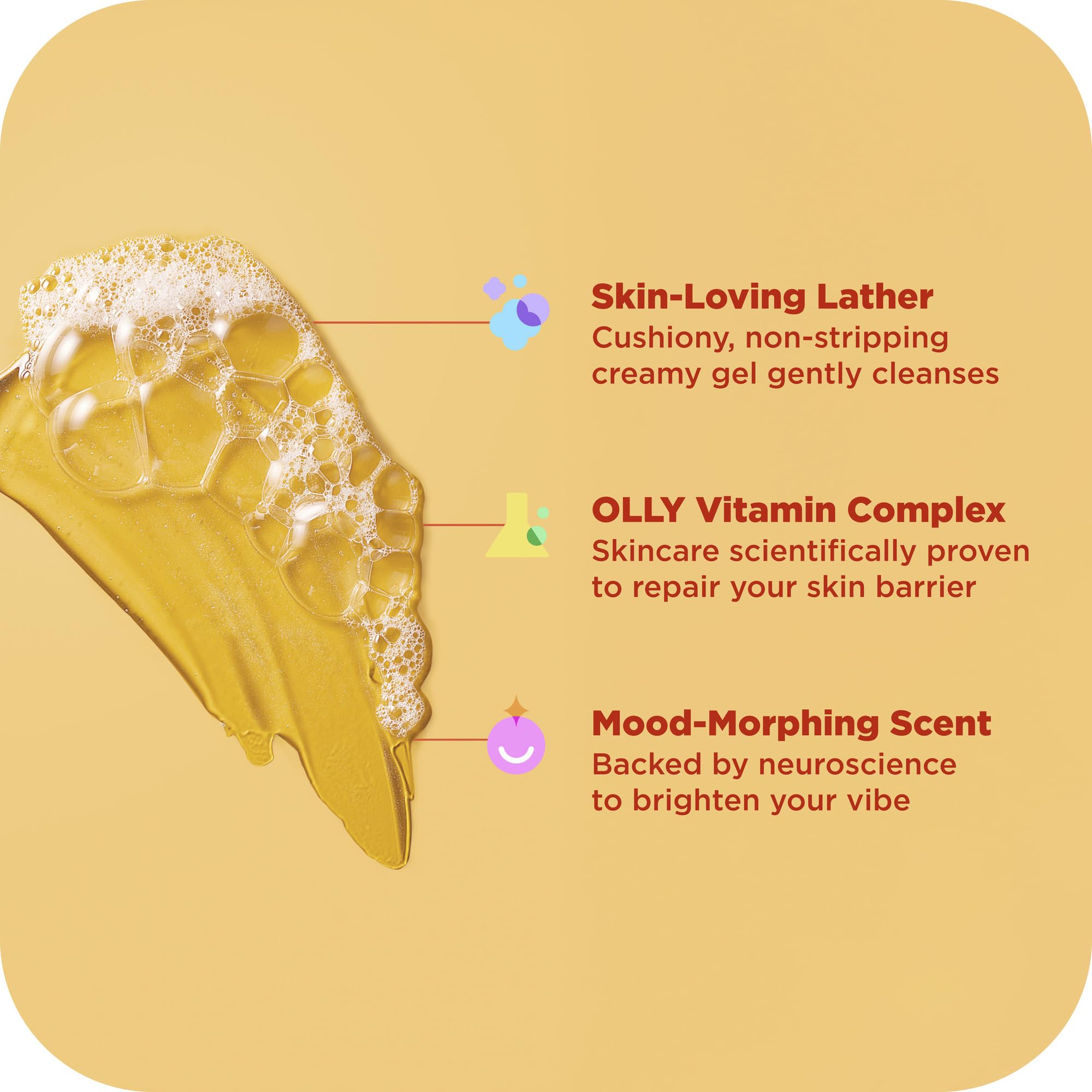 OLLY Bright Mood ingredients close-up features ginseng and caffeine for energy.