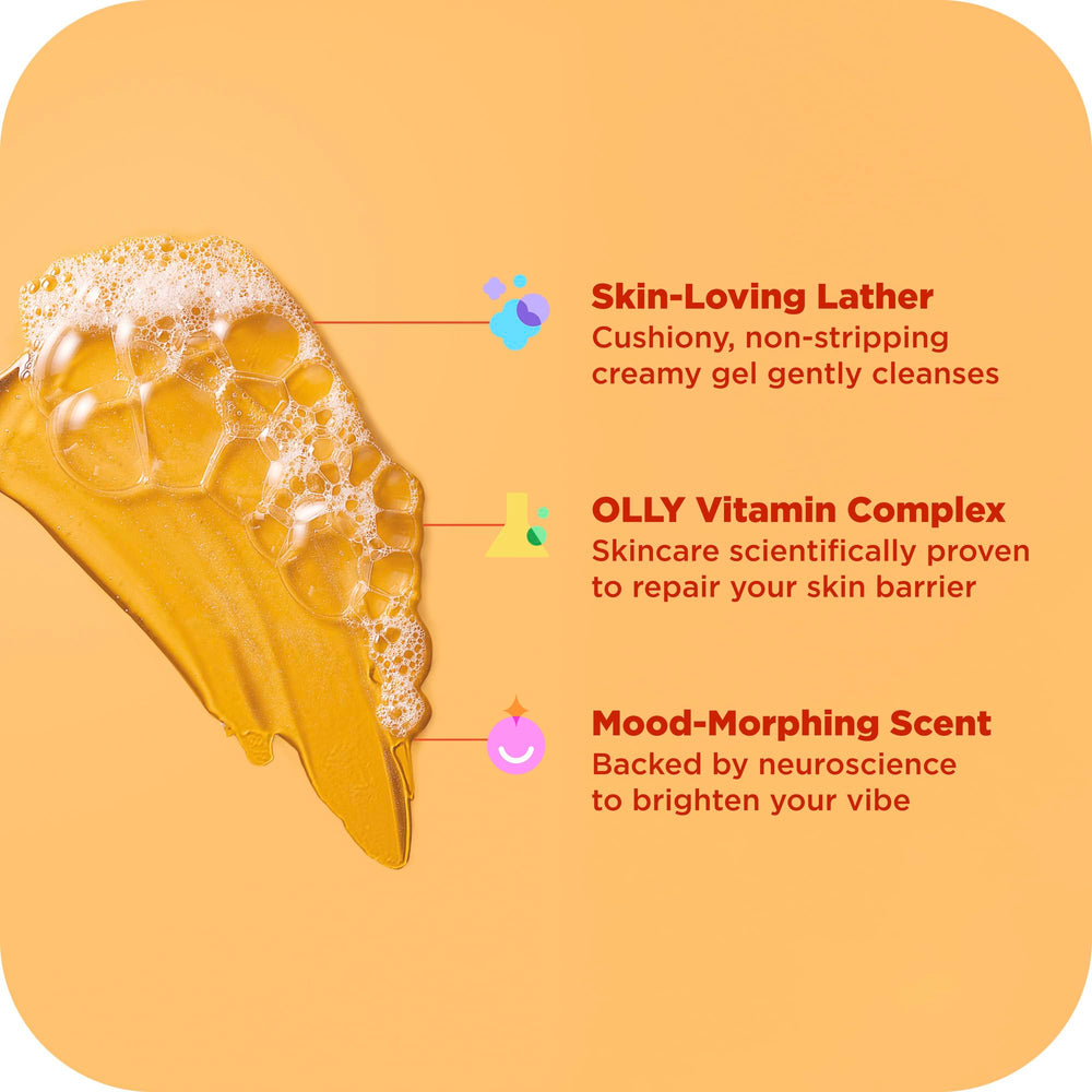 OLLY Bright Mood ingredients close-up features ginseng and caffeine for energy.