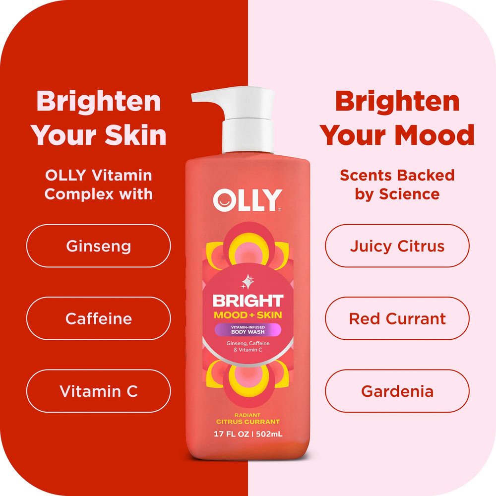 OLLY Bright Mood scent splash highlighting citrus notes designed to uplift.