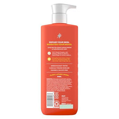 OLLY Bright Mood Body Wash label close-up showing vitamin-rich formula.