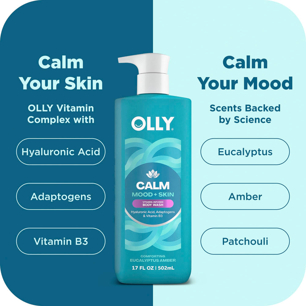 OLLY Calm Mood Skin Body Wash with hyaluronic acid ingredients