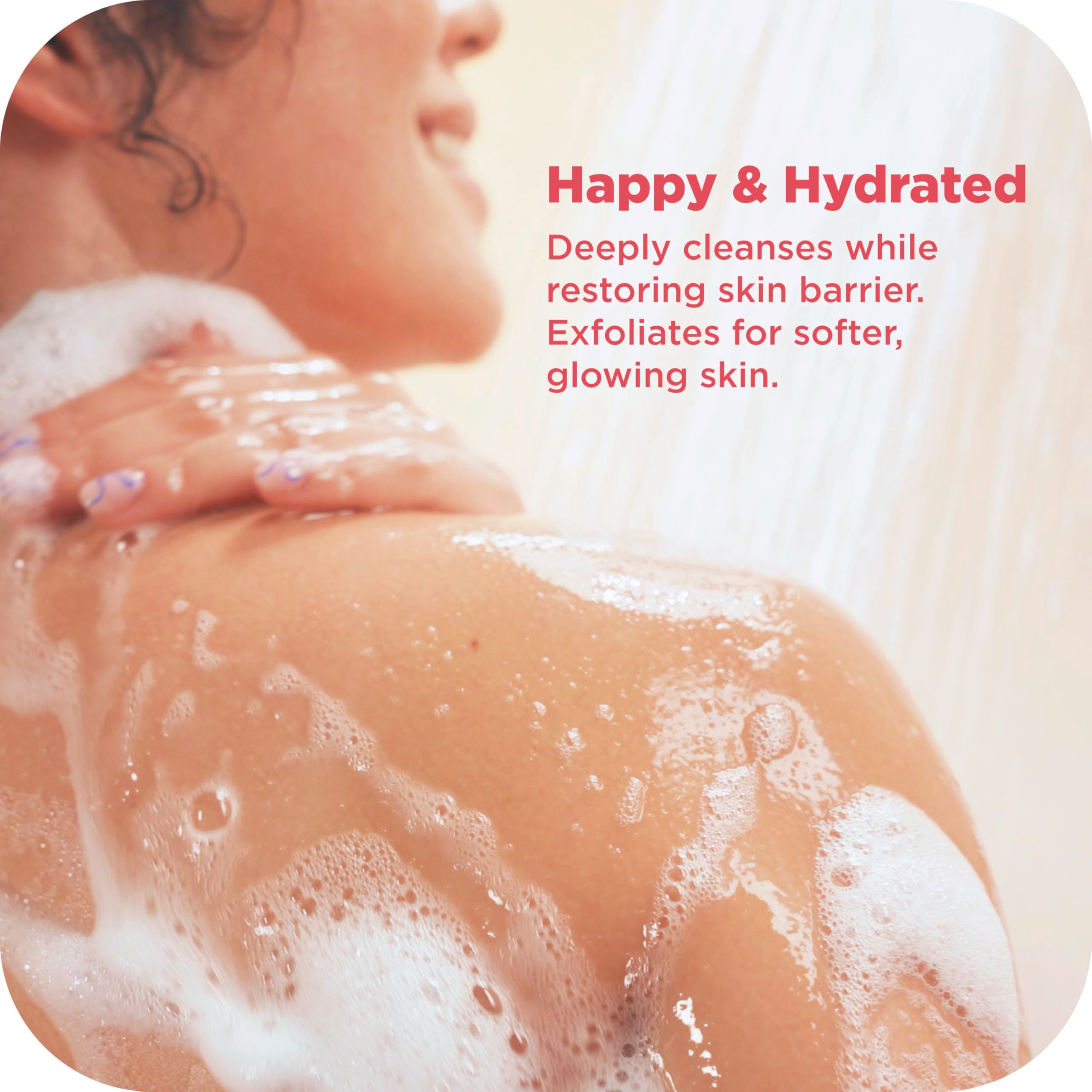 OLLY Exfoliating Body Wash rutina-ducha: escena que invita al autocuidado diario