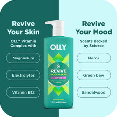 OLLY Revive nerolidew scent provides mood-boosting aroma during your shower.
