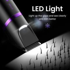 OLOV 2.0 body trimmer hair detail showing even trimming and control.