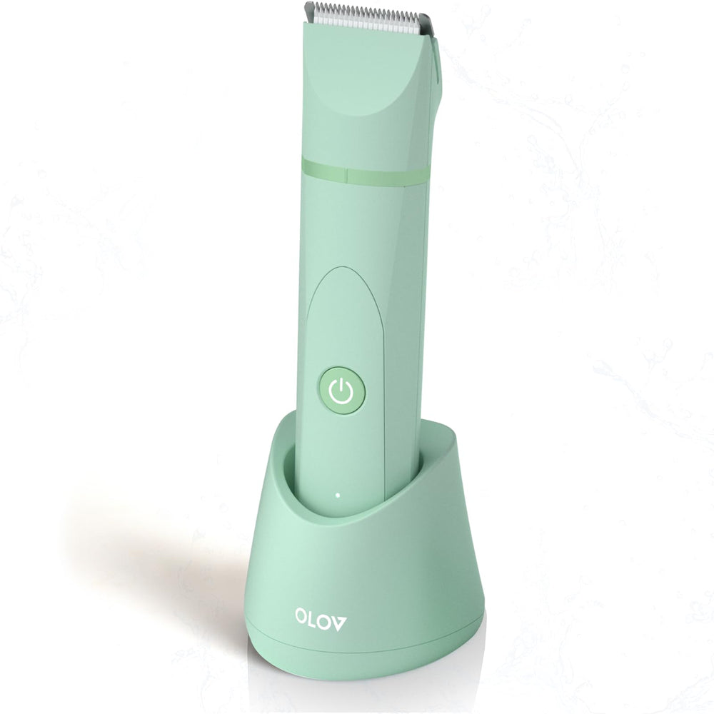 OLOV electric groin-bikini trimmer with ceramic blades for smooth trimming