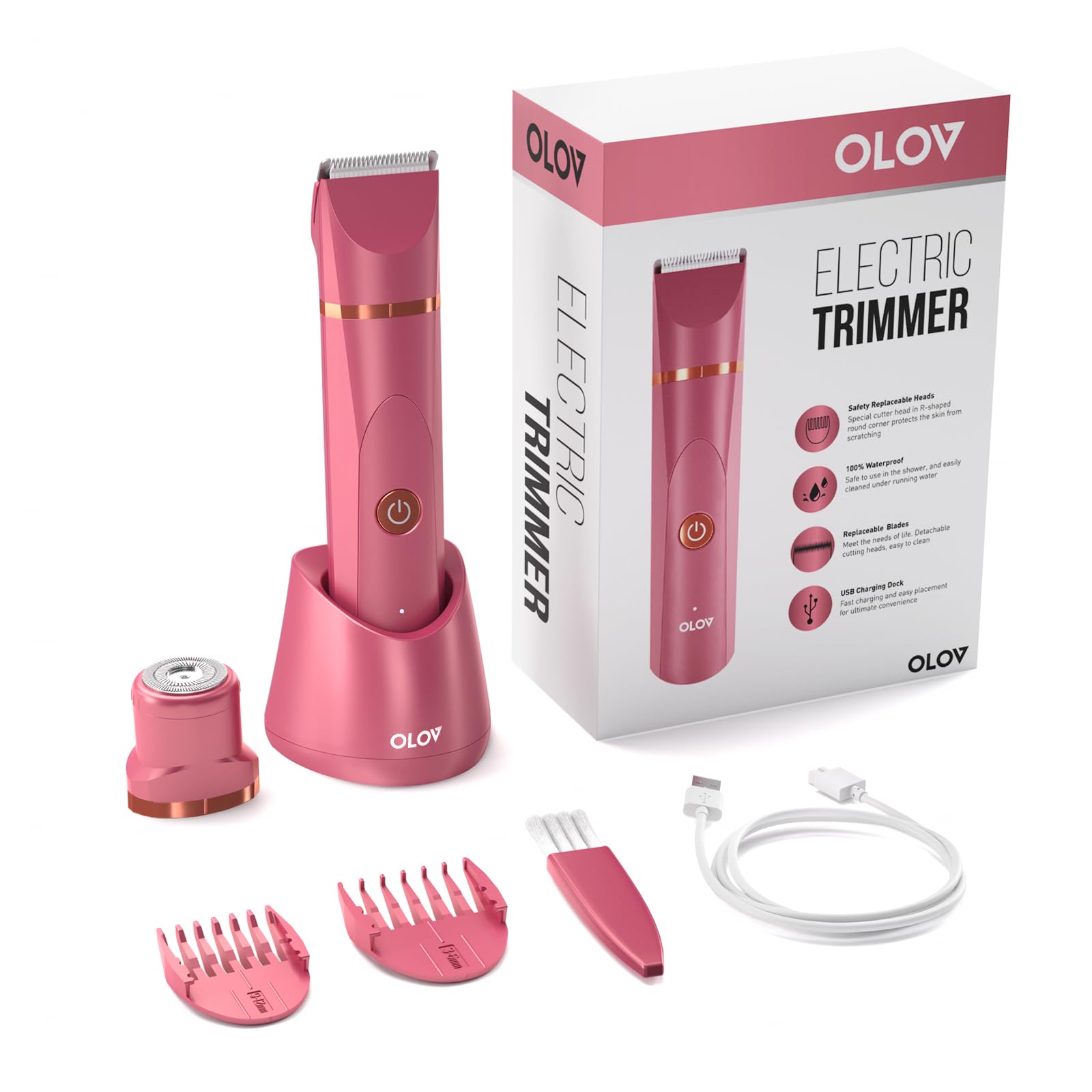OLOV Groin Bikini Trimmer in shower for precise below-the-waist care