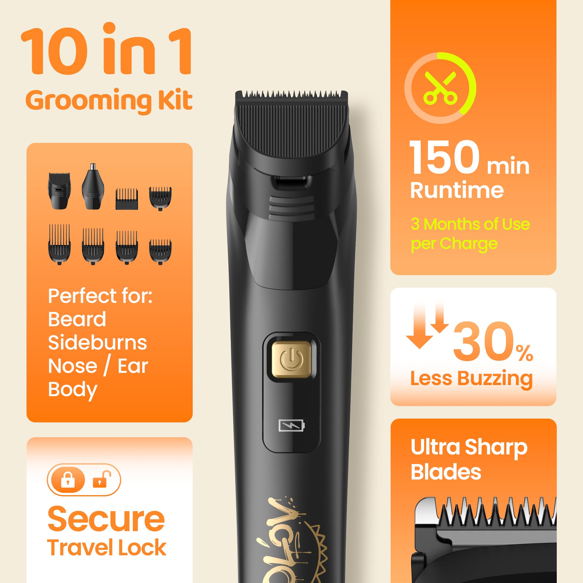 OLOV LITE nose and detail trimmer for nose hair and mustache tidying.