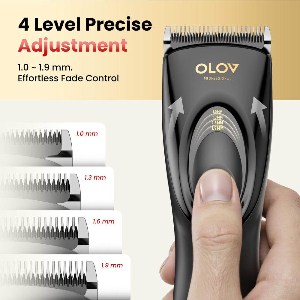 OLOV PROFESSIONAL cordless design enables easy movement for quick home grooming.