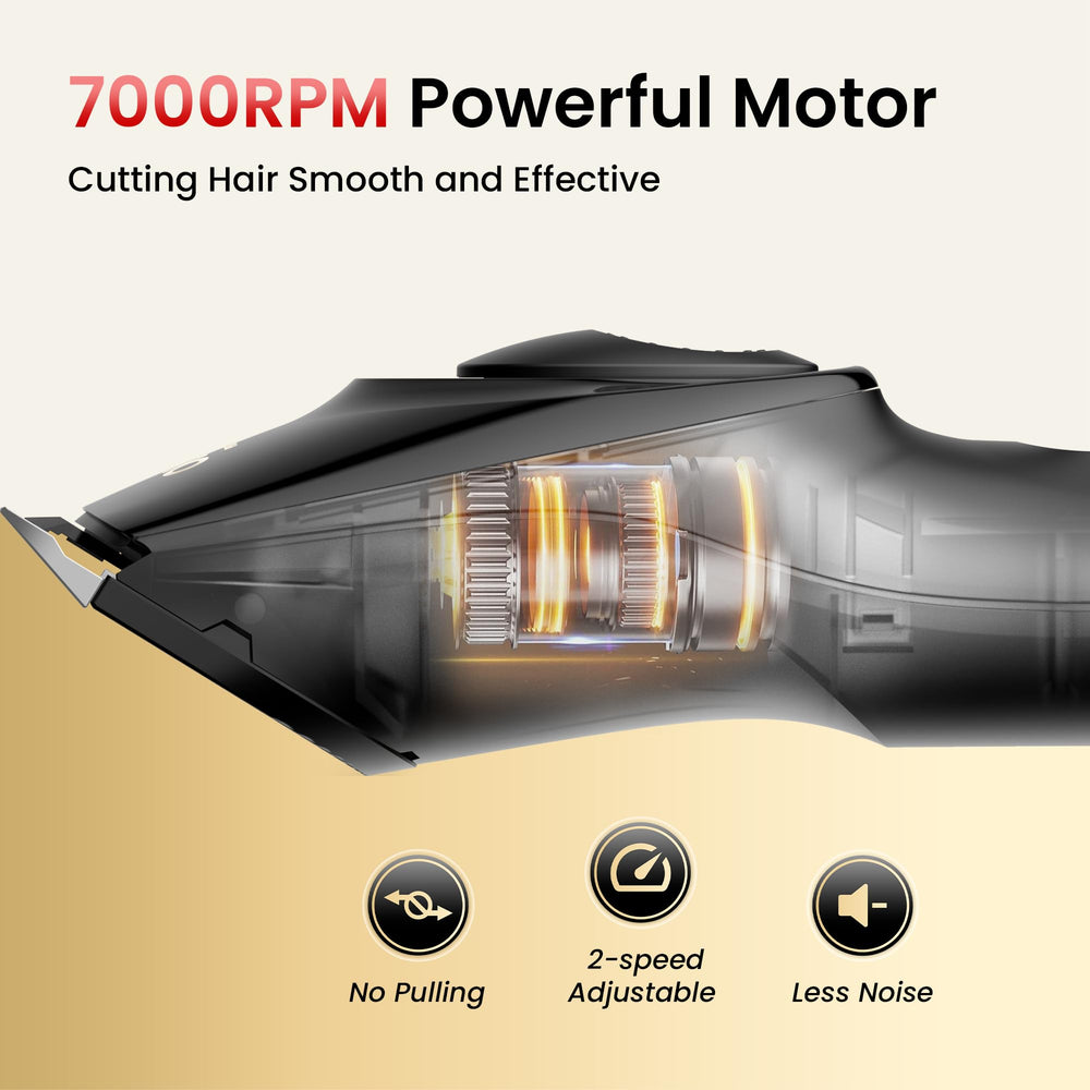 OLOV PROFESSIONAL dual-speed motor handles thick hair with precise control.