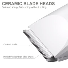 OLOV replaceable ceramic blade heads for gentle, consistent cuts.
