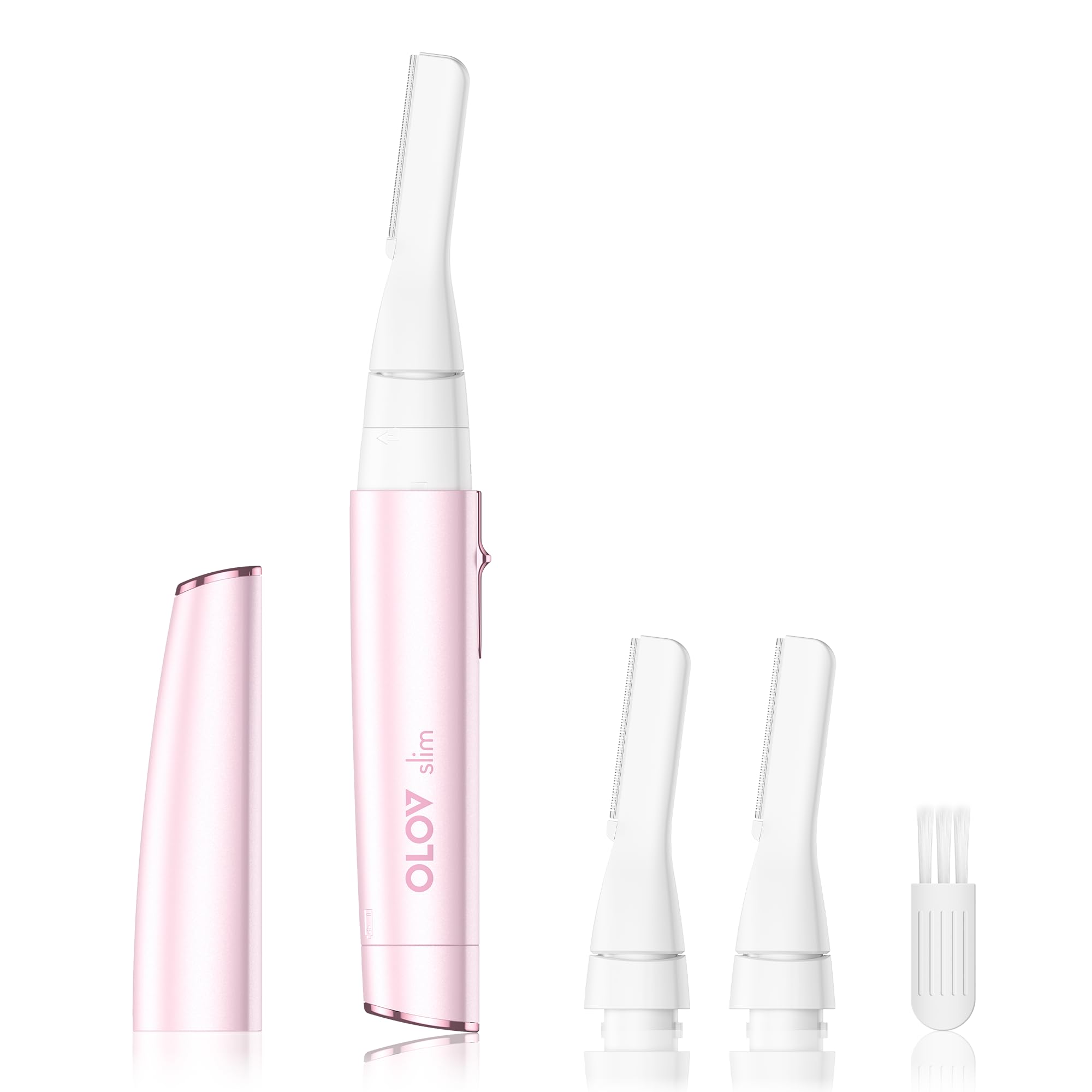 OLOV slim face-trimmer with pivoting head for precise, gentle facial hair removal