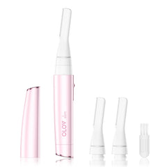 OLOV slim face-trimmer with pivoting head for precise, gentle facial hair removal