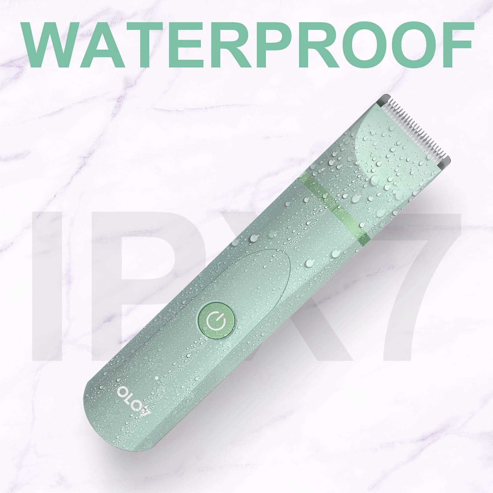OLOV trimmer with two adjustable guards for different hair lengths