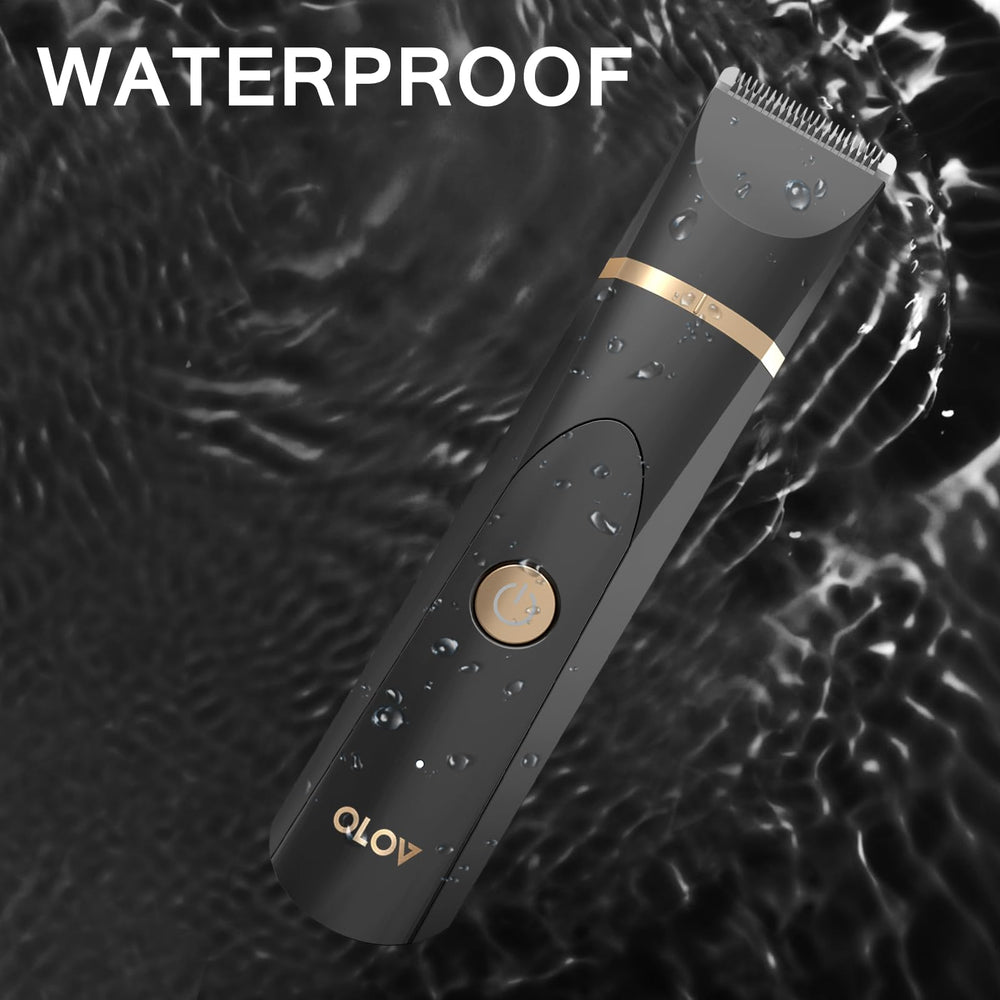 OLOV trimmer with two adjustable guards for different hair lengths.