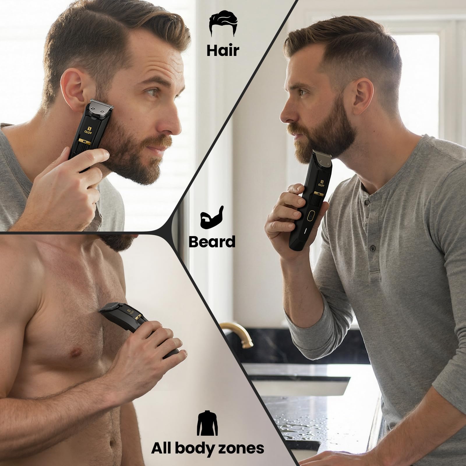 OLOV X beard trimmer long battery life with fast charging.