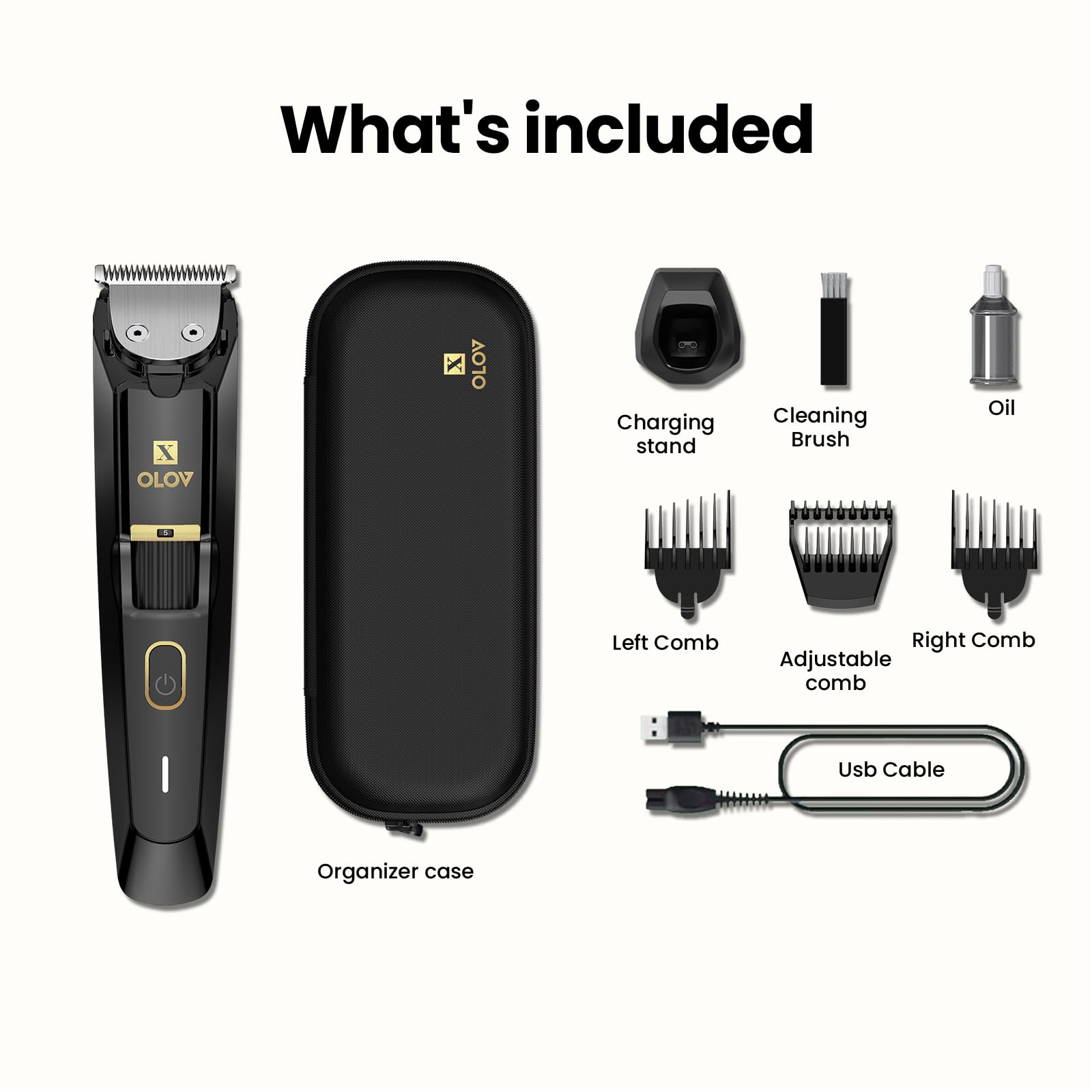 OLOV X beard trimmer compact design for easy storage.