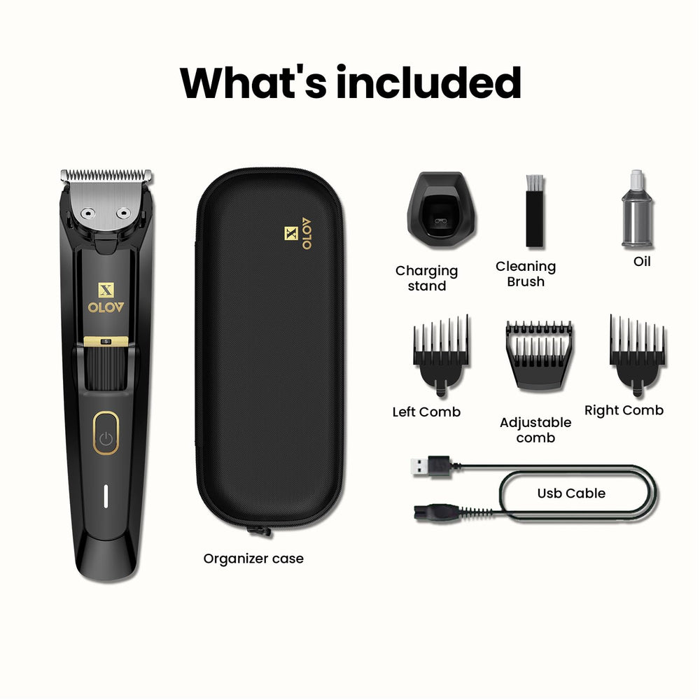 OLOV X beard trimmer compact design for easy storage.
