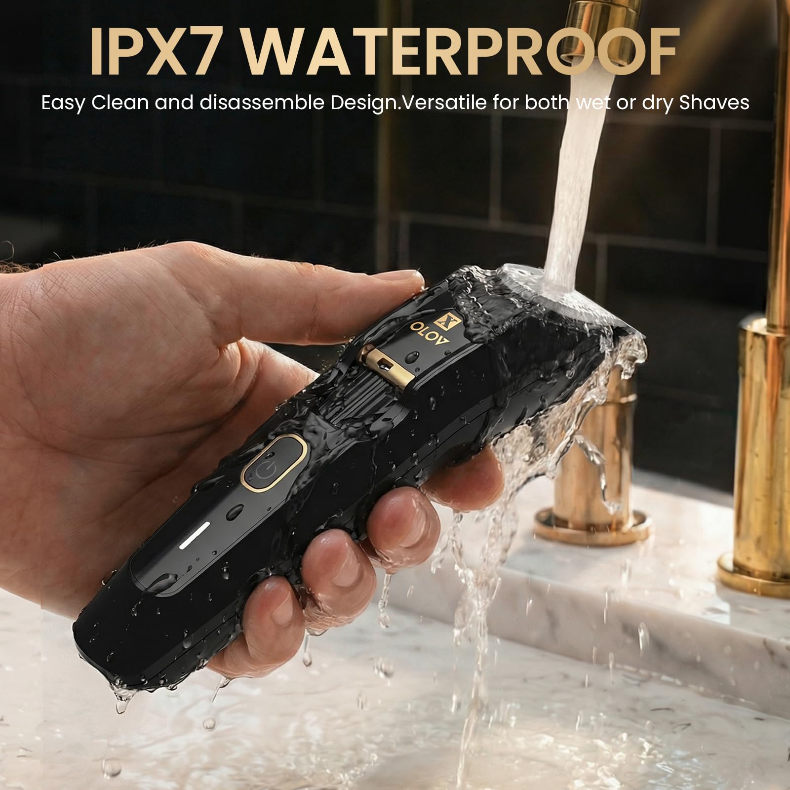 OLOV X beard trimmer ergonomic grip for comfortable handling.